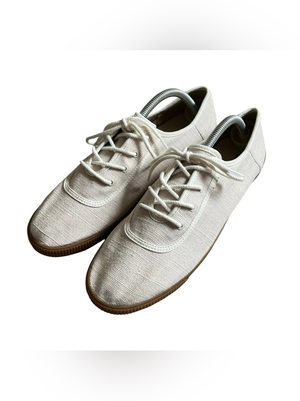 TOMS Womens Carmel Canvas Sneakers Beige Low Top‎ 1002770518-21 Size 12